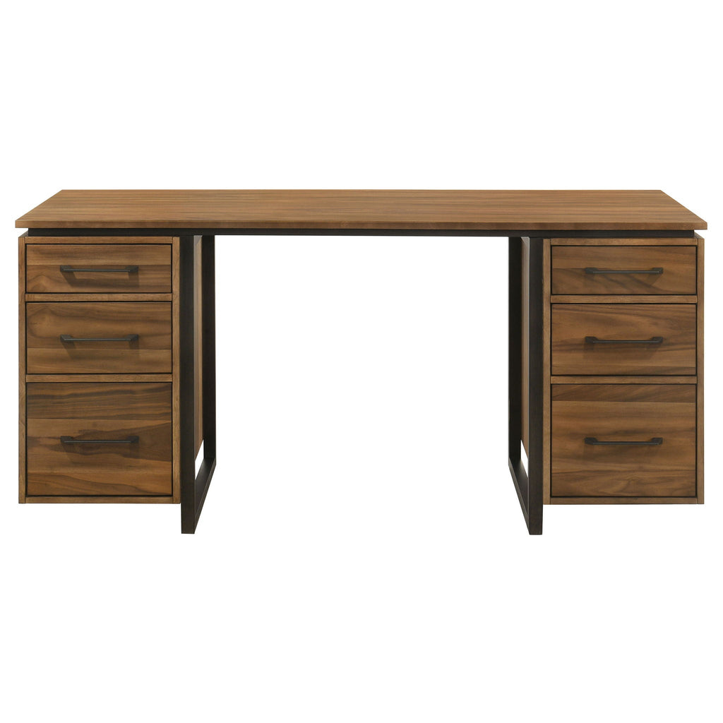 Berhalter 6-Drawer Double Pedestal File Computer Desk