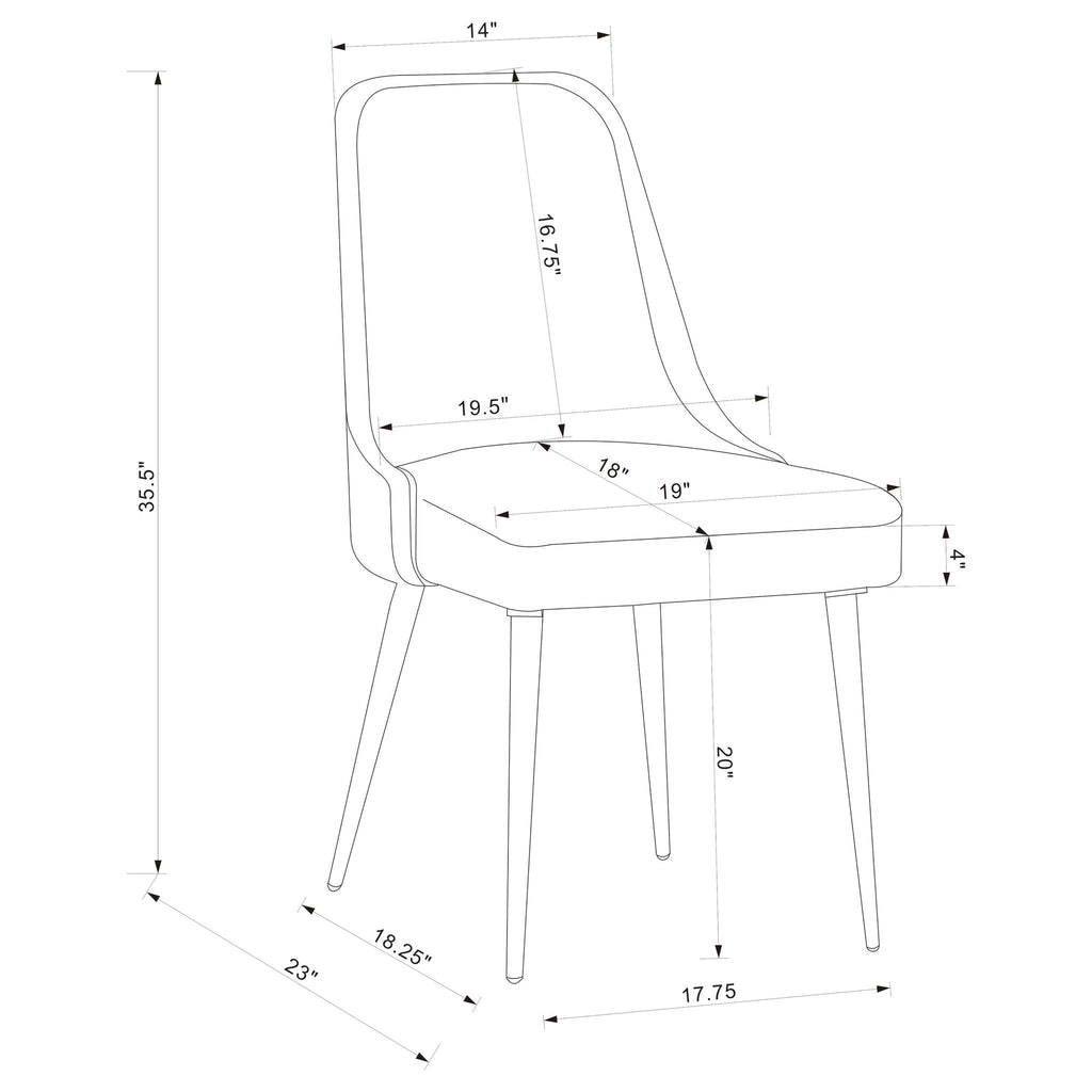 Side Chairs Upholstered With Tapered Legs (Set of 2) - Gray