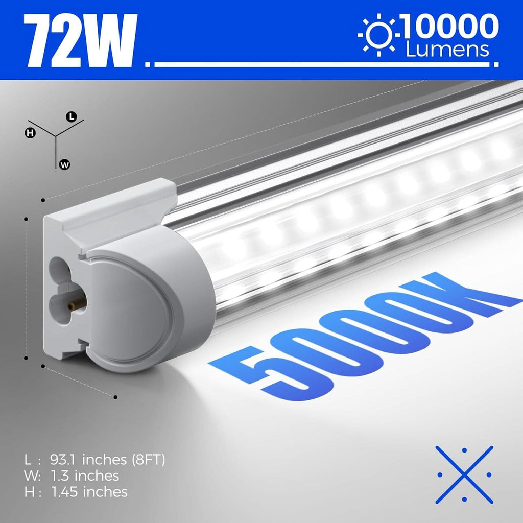 8ft LED Shop Light 10000 Lumens Daylight 5000K Linkable