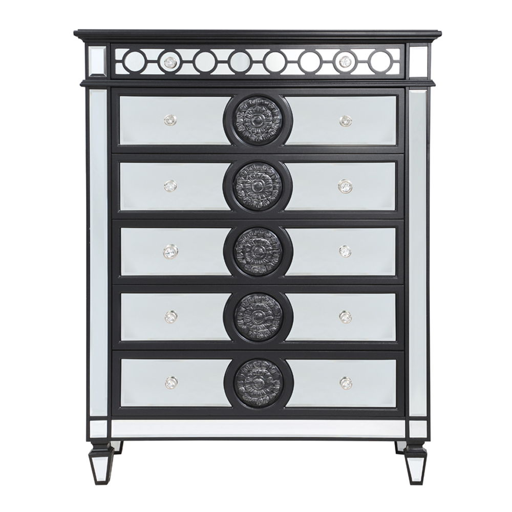 Varian II - Chest - Mirrored, Black & Sliver