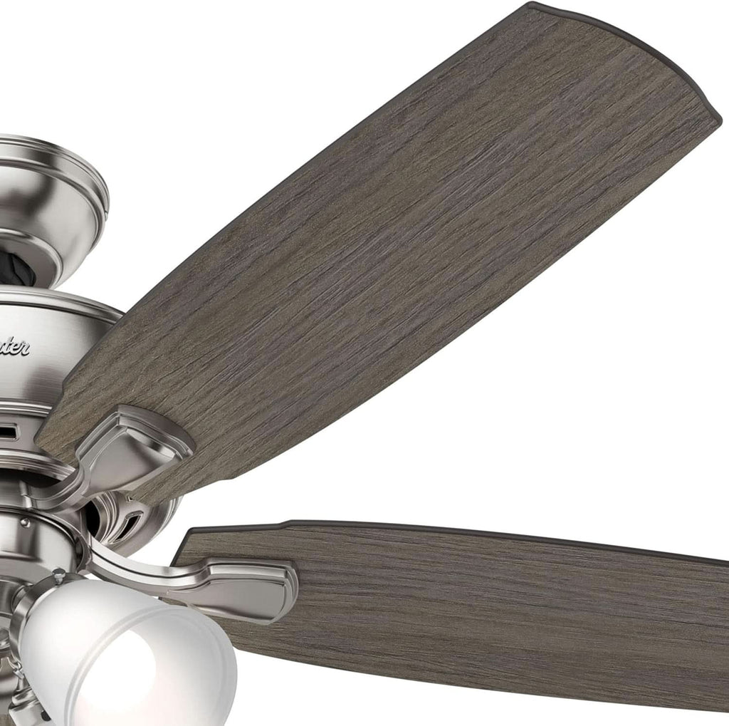 52 Inch Indoor Ceiling Fan With LED Lighting Brushed Nickel