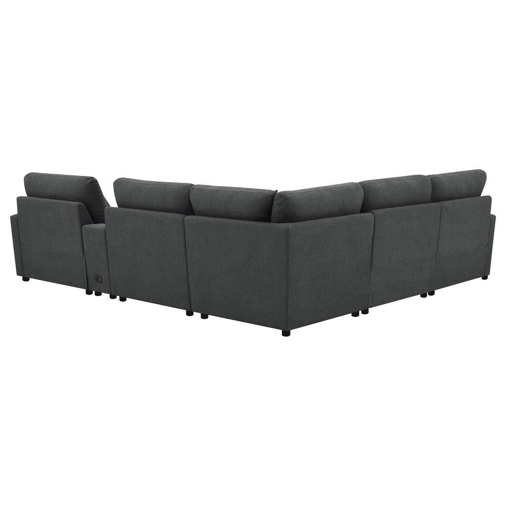 Hollander - 6 Piece Modular Power Reclining Sectional - Dark Gray