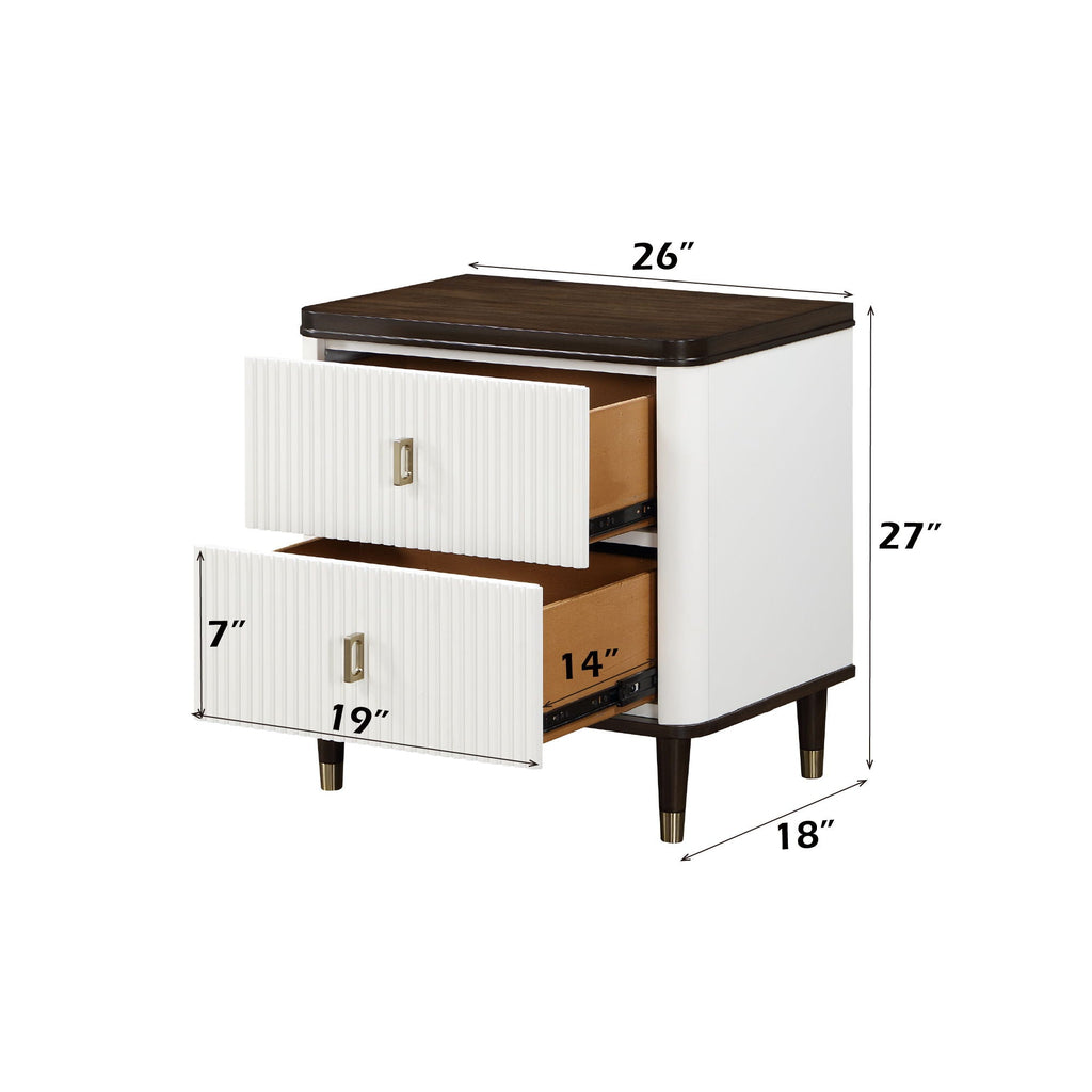 Carena - 5 Piece Bedroom Set (Eastern King Dresser Chest Mirror Nightstand) - Brown / Light Gray / White