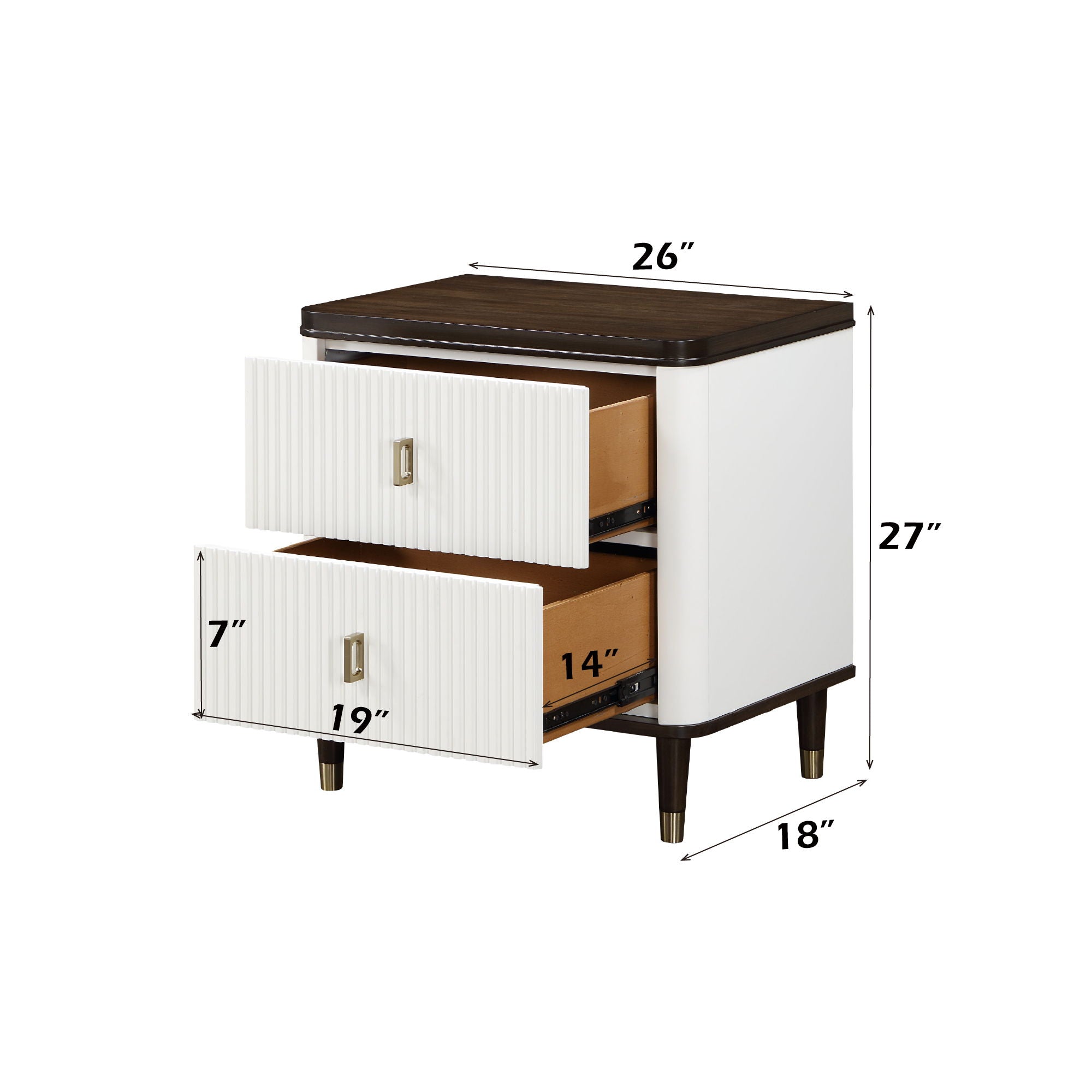 Carena - 5 Piece Bedroom Set (Eastern King Dresser Chest Mirror Nightstand) - Brown / Light Gray / White