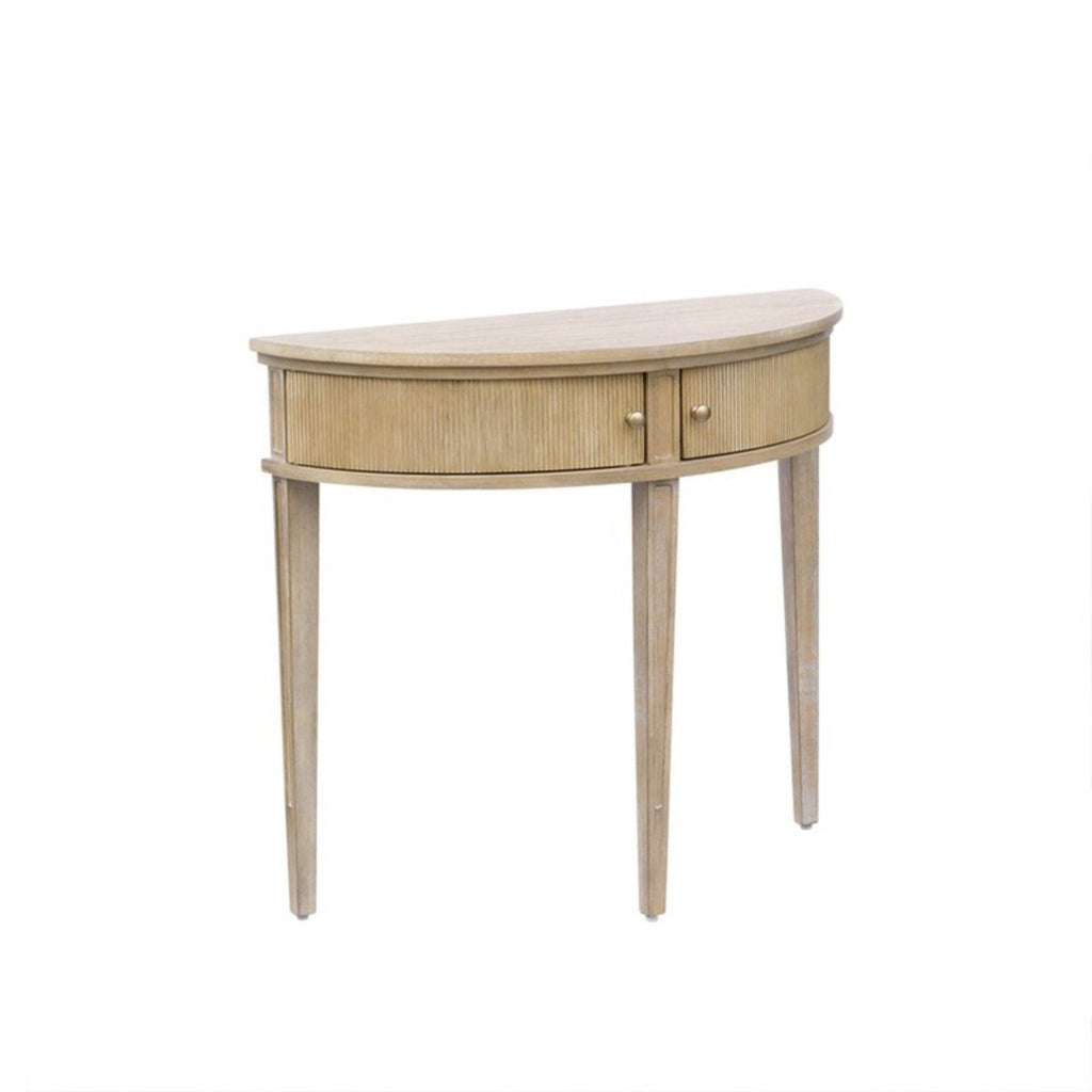 Vintage Inspired Storage Console Table With Fluted Doors