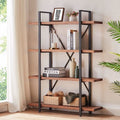 Four Tier Natural Wood Bookshelf Rustic Industrial