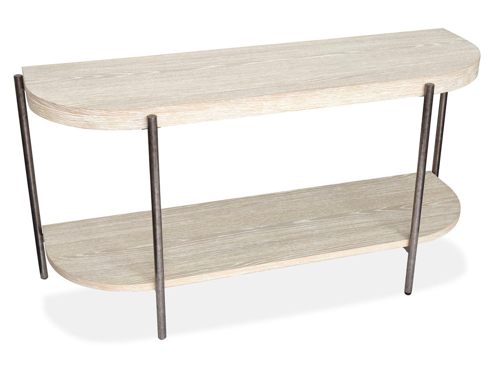 Jennings - Demilune Sofa Table - Edgecomb Gray And Weathered Antique Nickel