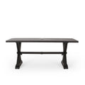 Modern Outdoor Dining Table With X Shaped Legs, Umbrella Hole