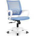 Ergonomic Blue Mesh Office Chair With Wheels Compact Size