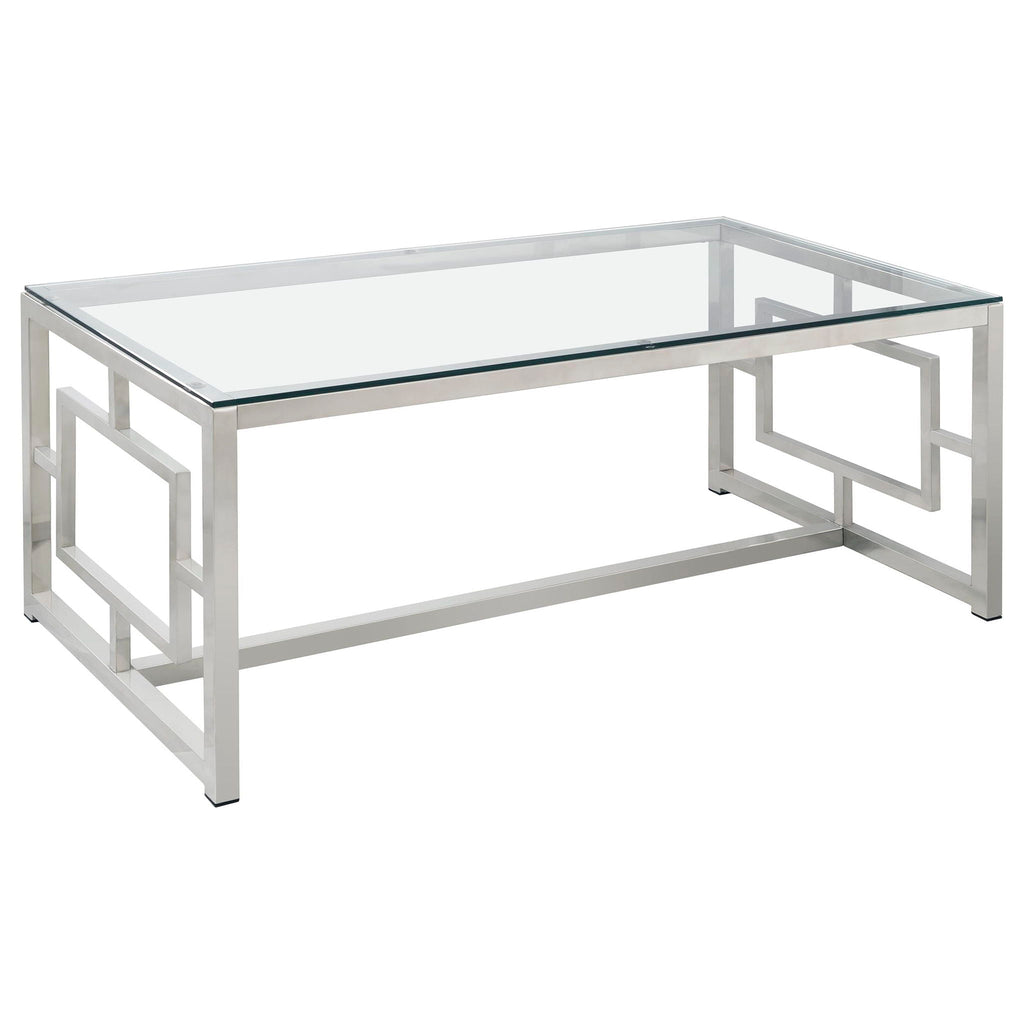 Merced 3-piece Rectangular Coffee and End Table Set Nickel