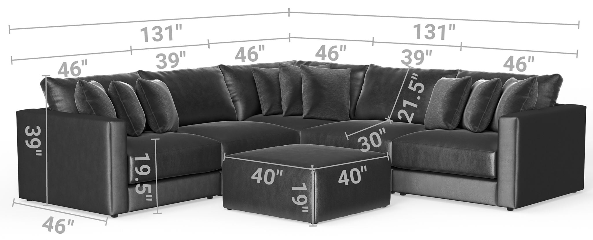 Remington - Modular Sofa And Cocktail Ottoman