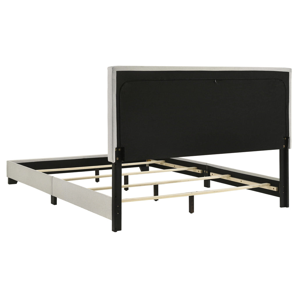 Dorian Fabric Upholstered Queen Panel Bed Cream