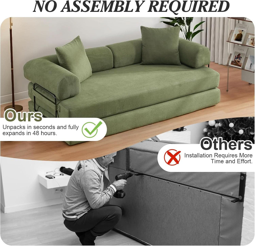 78.5 Inch Convertible Folding Sofa Bed with Versatility