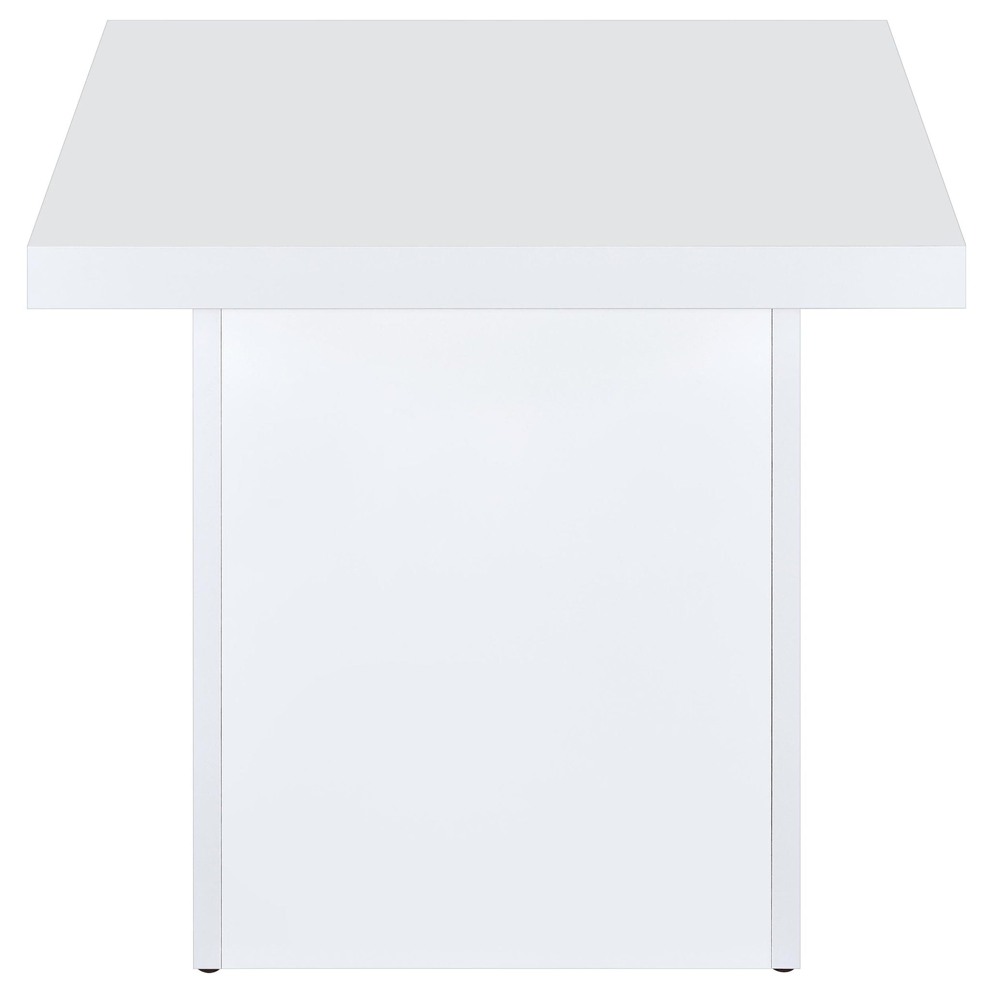 Devar 2-piece Square Coffee End Table Set White High Gloss