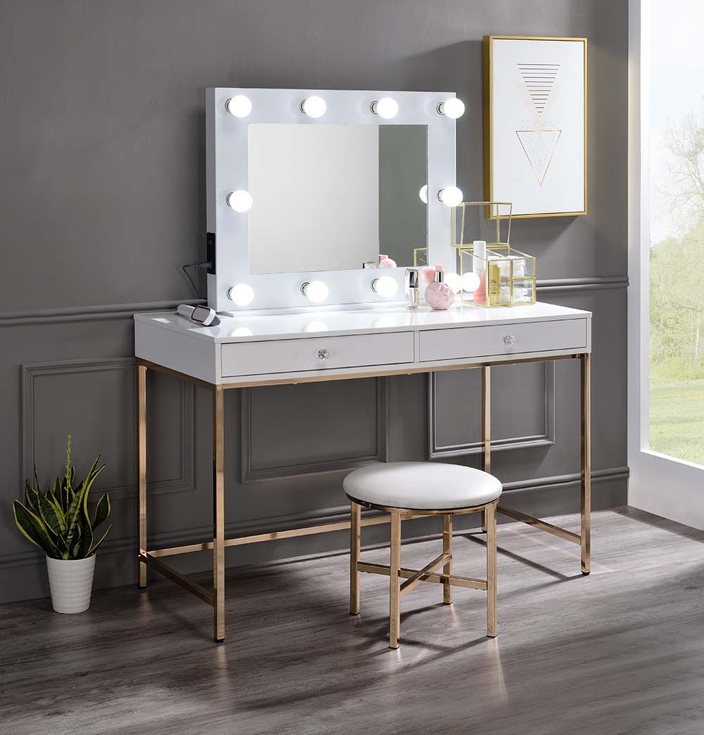 Avery - Accent Mirror - White