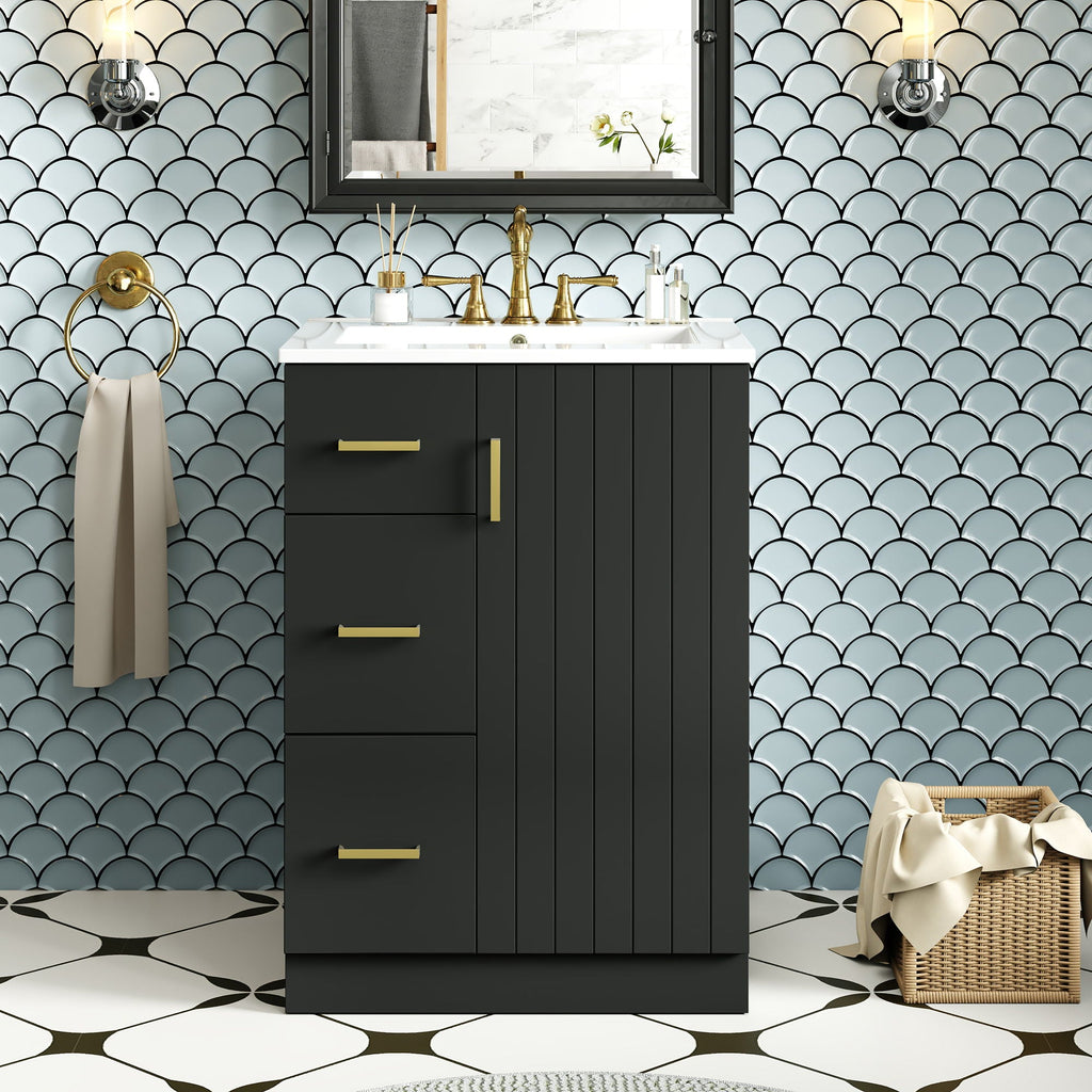 Bathroom Vanity With Under Mount Sink, 2 Drawers And Soft Closing Door