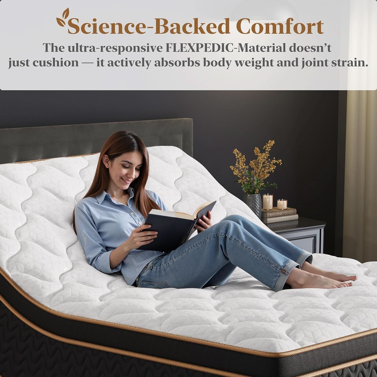 Queen Cooling Hybrid Mattress 14 Inch Certipur US Certified