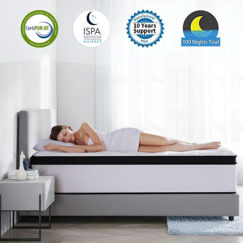 Queen Size Hybrid Memory Foam Mattress Stabilizing