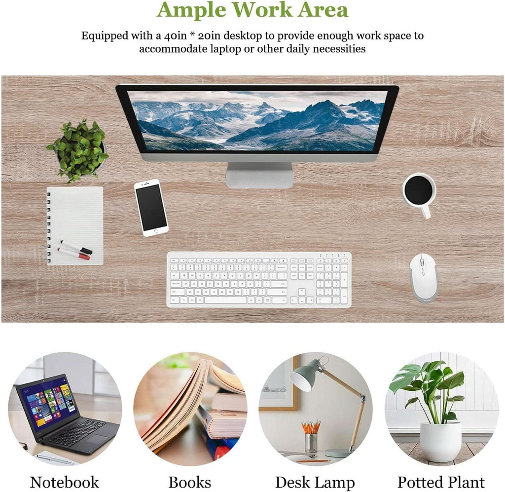 39 Inch Computer Desk With Adjustable Feet For Home Office