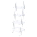 Amaturo 72-inch 4-shelf Acrylic Ladder Bookshelf Clear