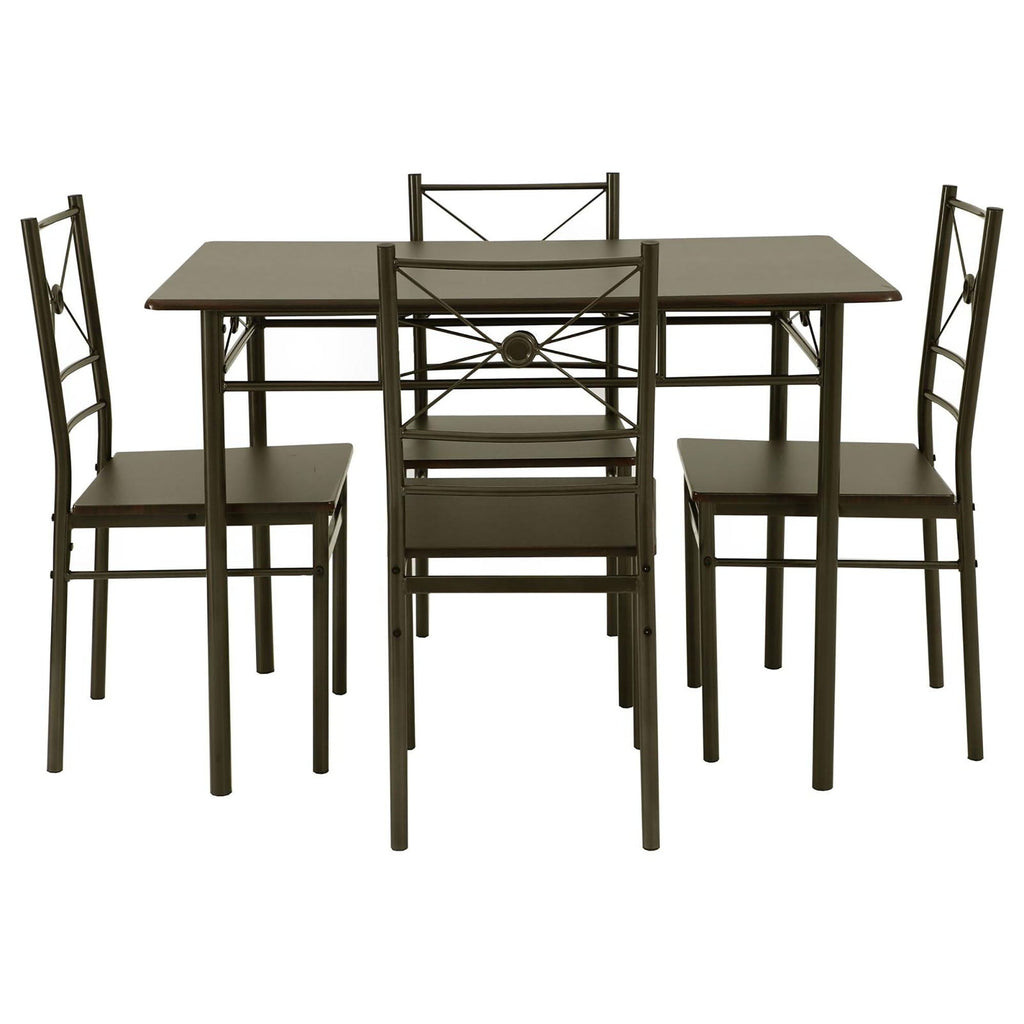 5 Piece Rectangle Dining Set With Tubing Base
