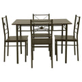 5 Piece Rectangle Dining Set With Tubing Base