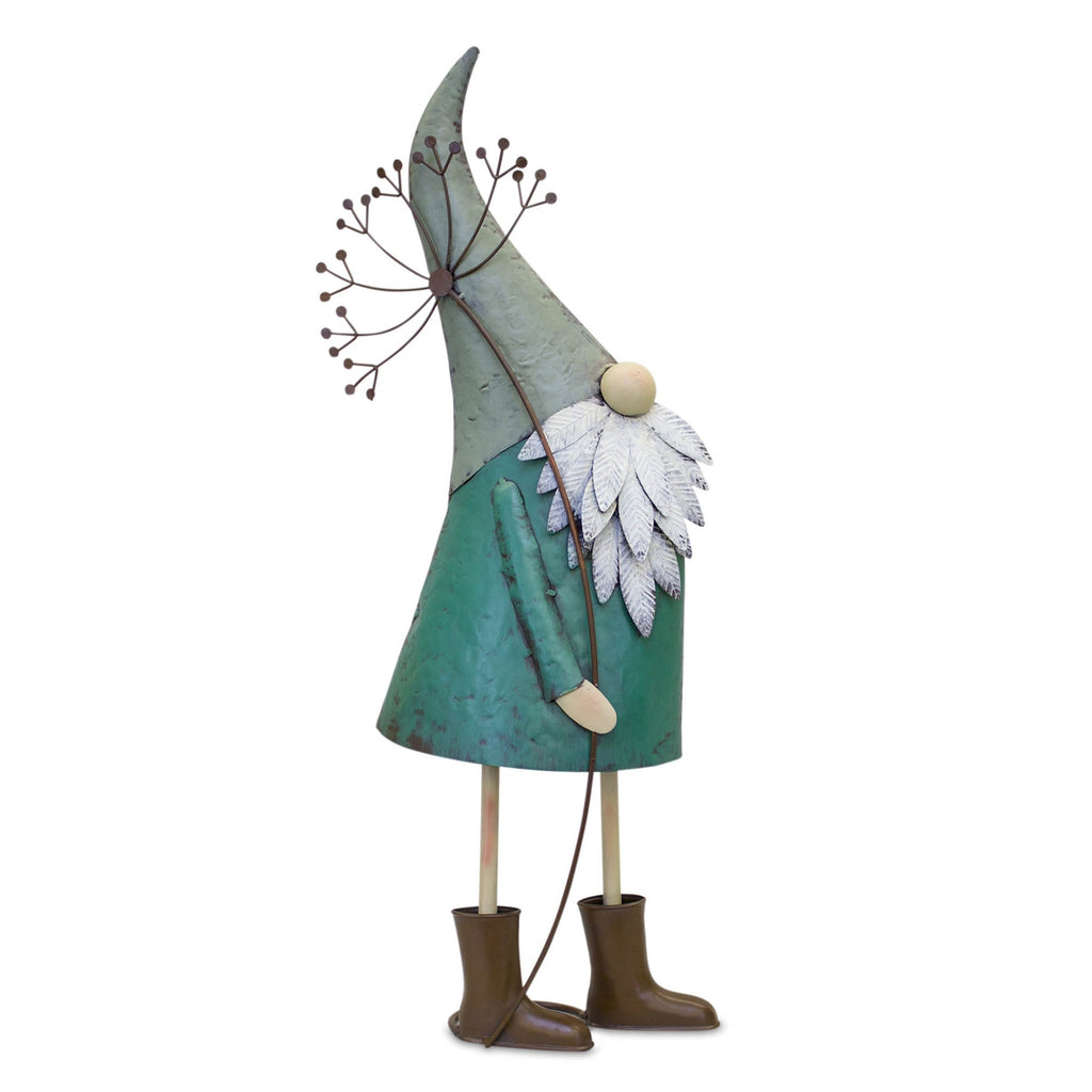 Set of 2 Iron Garden Gnomes with Flowers
