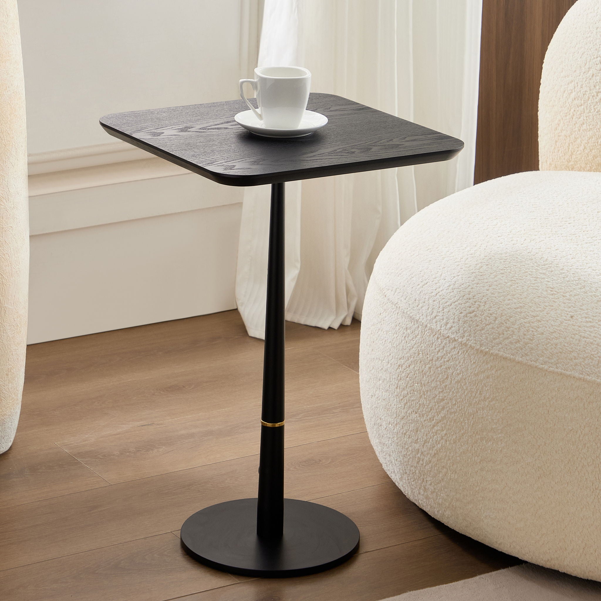 Modern Square Coffee Table And Computer Desk - Black / Gold