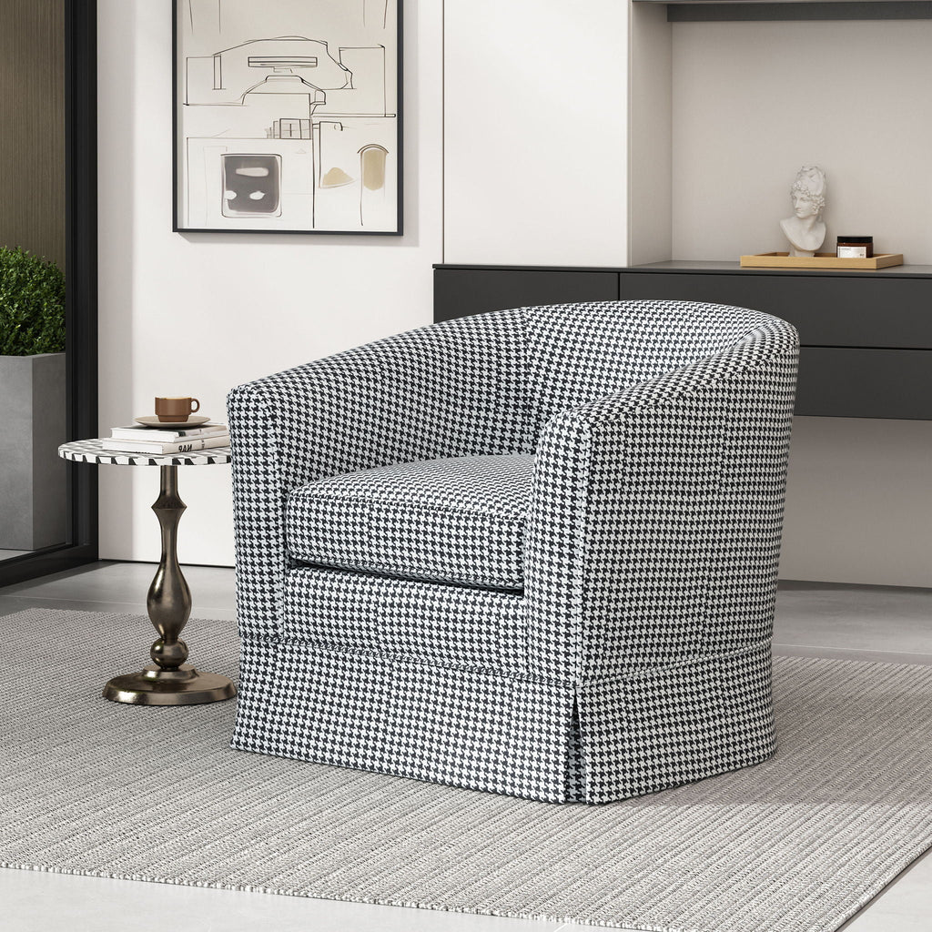 Zeniqua - Upholstered Swivel Chair With Loose Cover