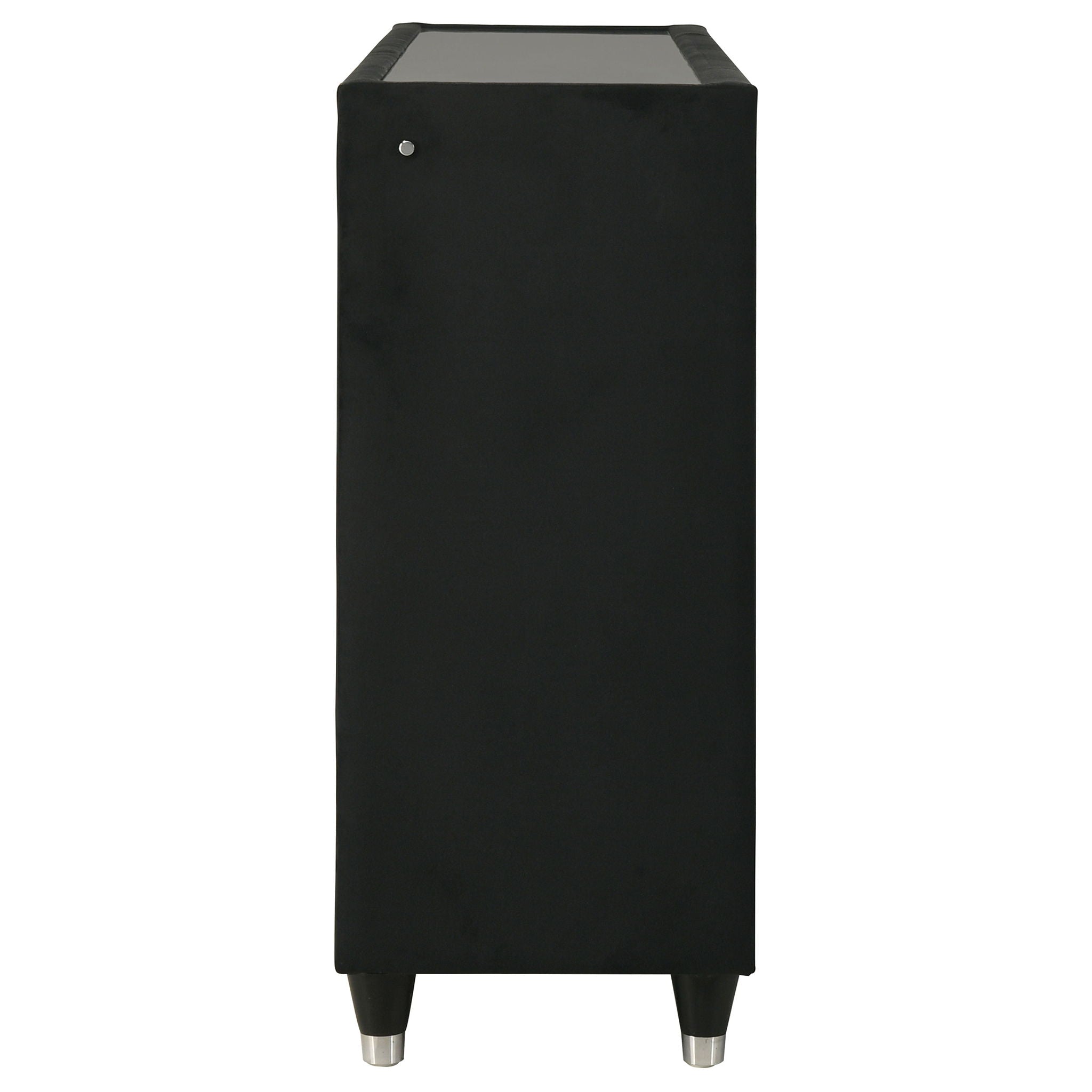 Ravenne 6-drawer Velvet Upholstered LED Dresser Cabinet Black