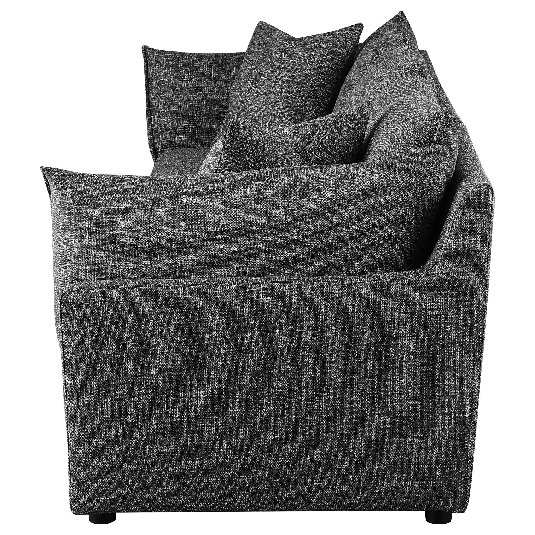 Tomasina - Modular Sofa With Cushions And Padded Arms - Black