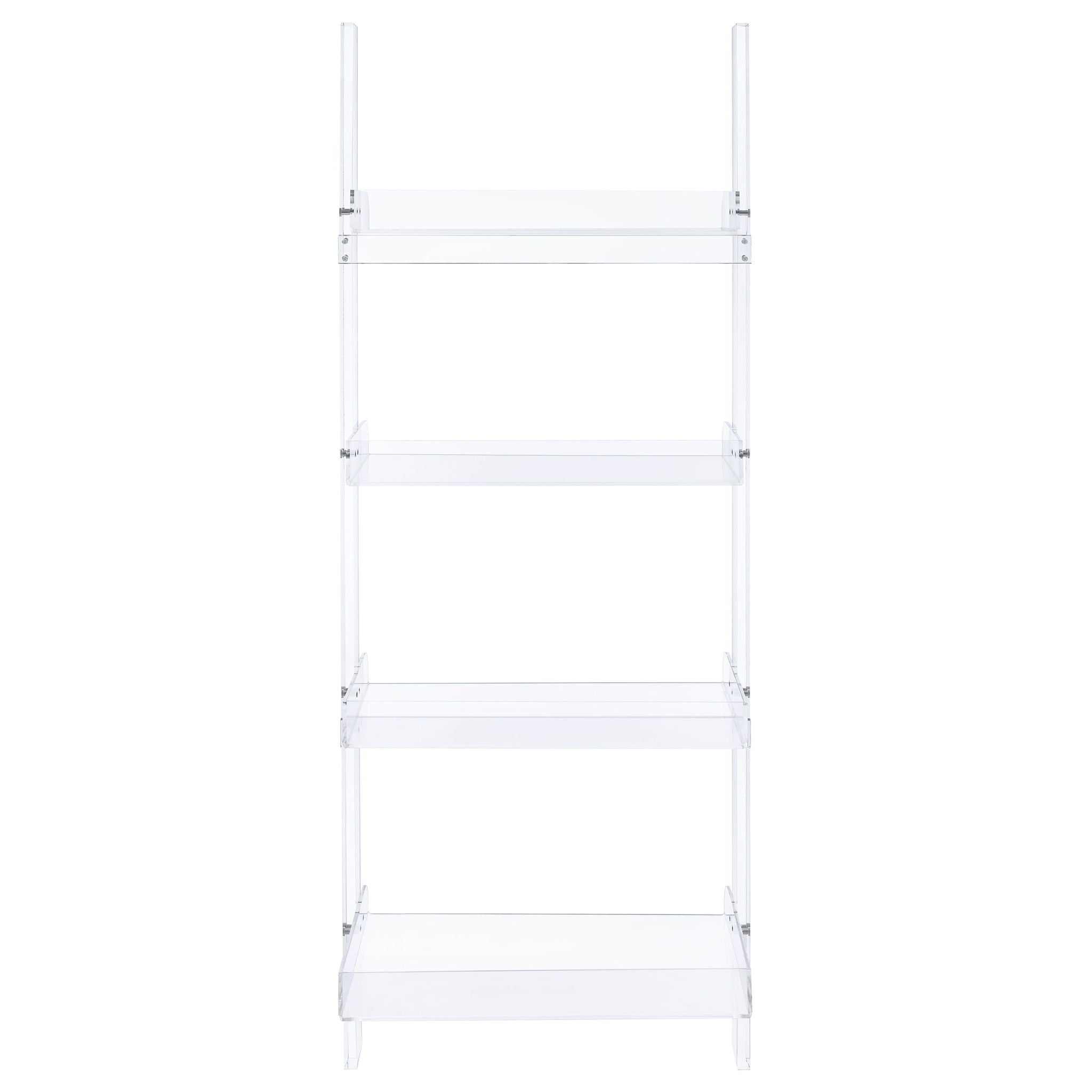 Amaturo 72-inch 4-shelf Acrylic Ladder Bookshelf Clear