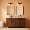 Set of Two Black Bathroom Mirrors 24 x 36 Inch Metal Frame Rectangle Vanity