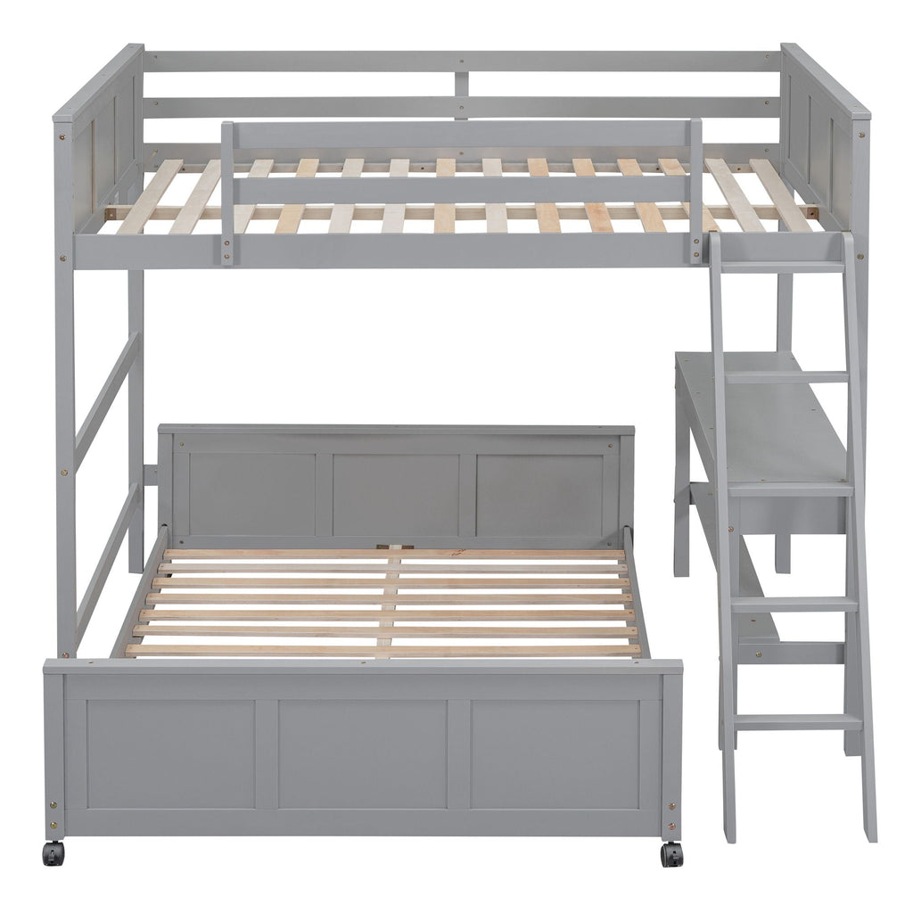 Full Over Full Bunk Bed With Desk