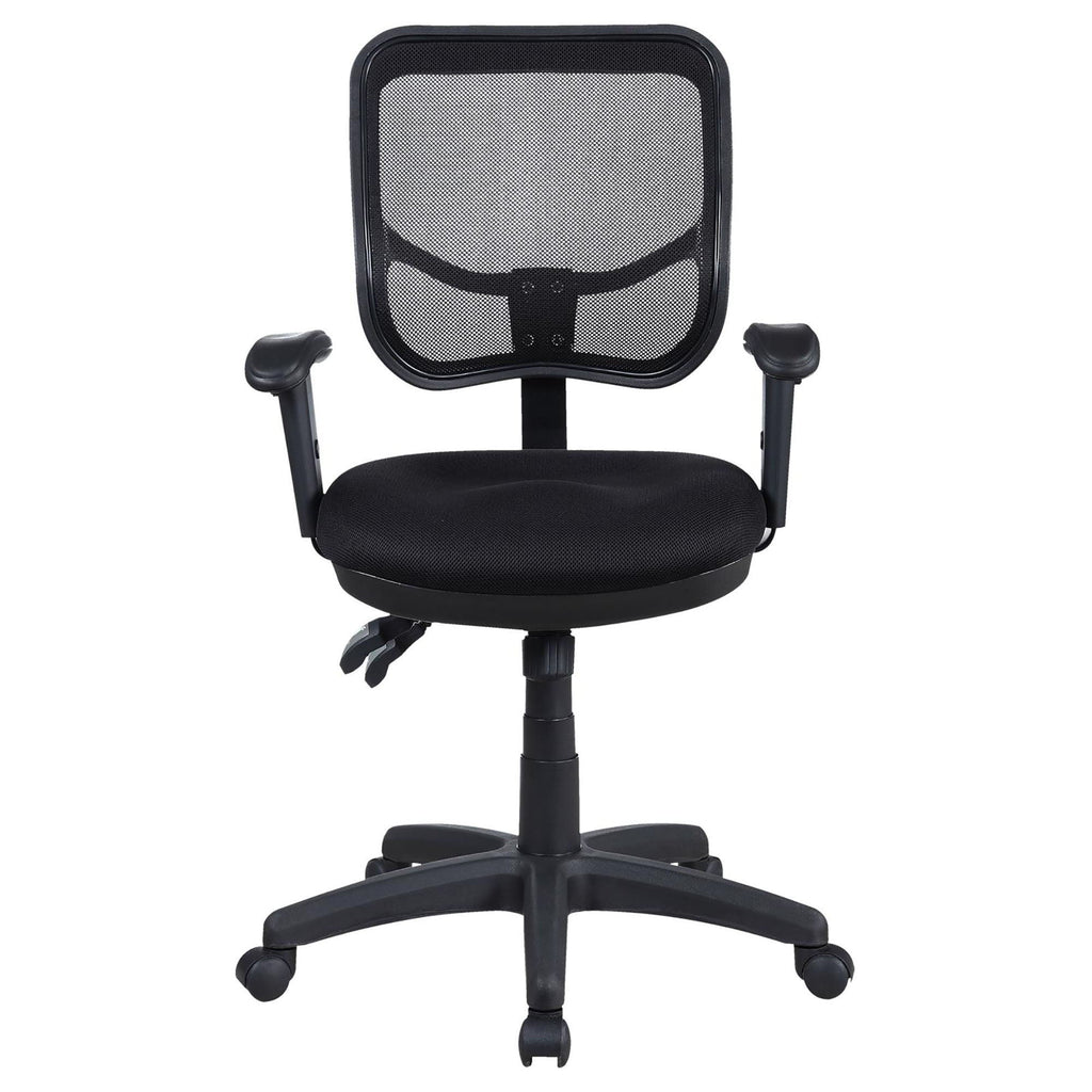 Swivel Office Chair Armrests Ergonomic Design, Adjustable Height And Tilt - Black