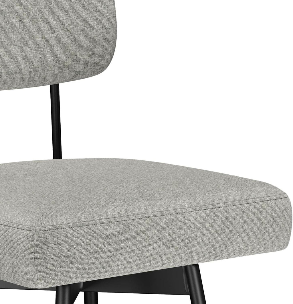 Giselle Swivel Bar Stools Set 2 29 Inch Upholstered Light Grey