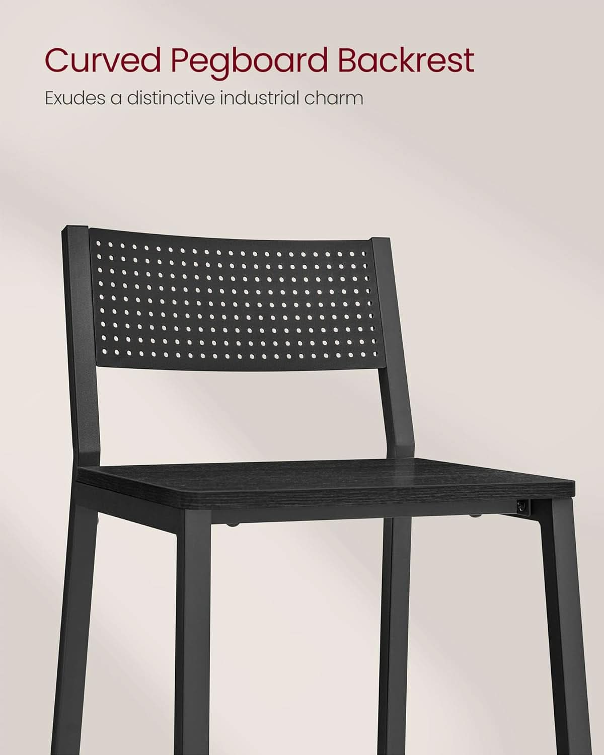 Industrial Charcoal Gray Bar Stools Set Of 2 for Kitchen