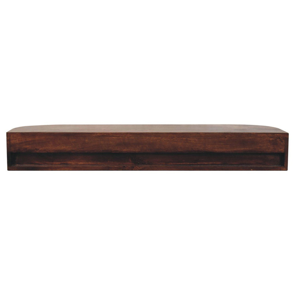 Lunar - Floating Console With 2 Drawer - Chestnut