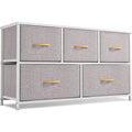Light Gray 5 Drawer Dresser Tower Unit Small Size Modern