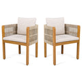 Outdoor Dining Chairs With Mix Rope Handles (Set of 2)