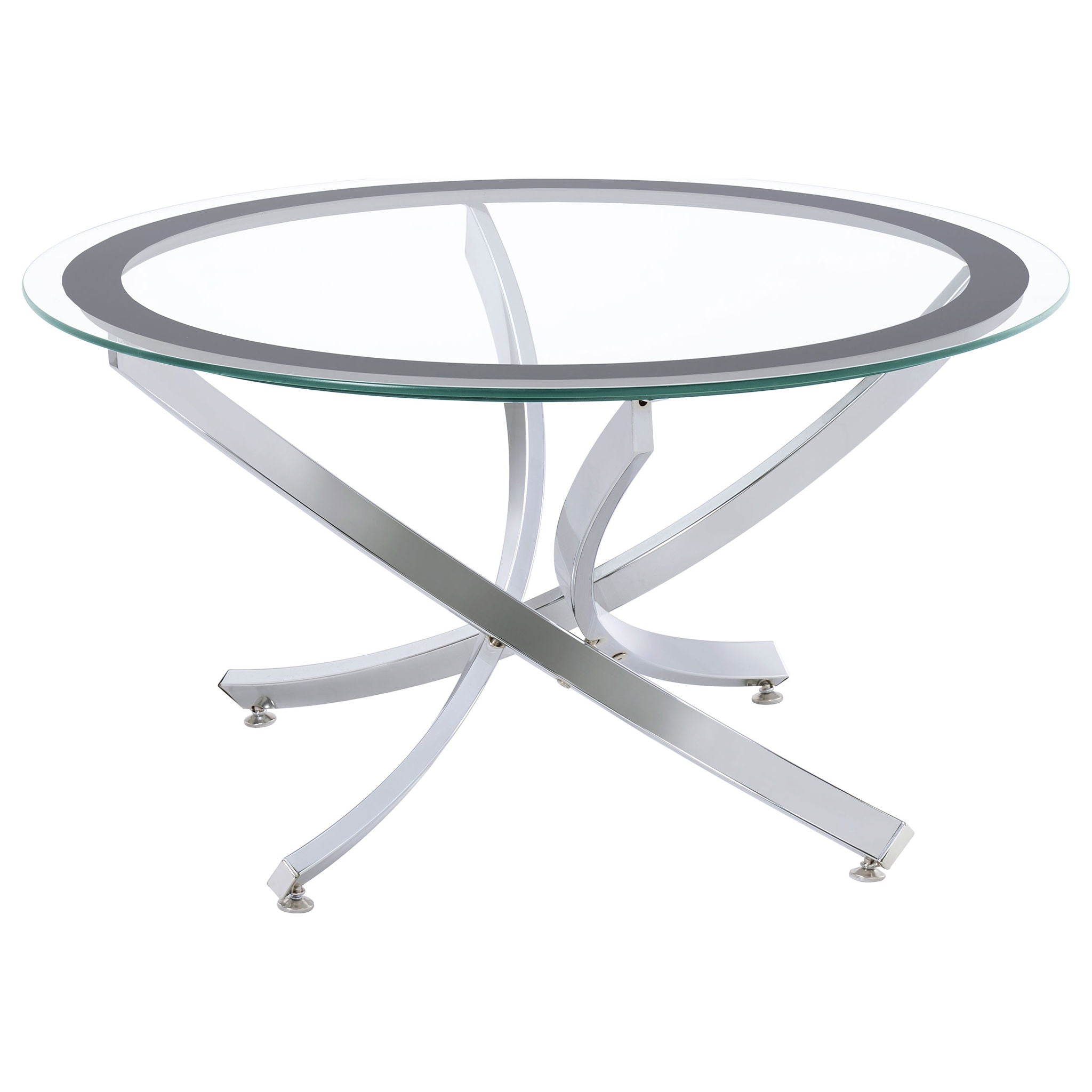 Brooke 2-piece Round Coffee and End Table Set Chrome