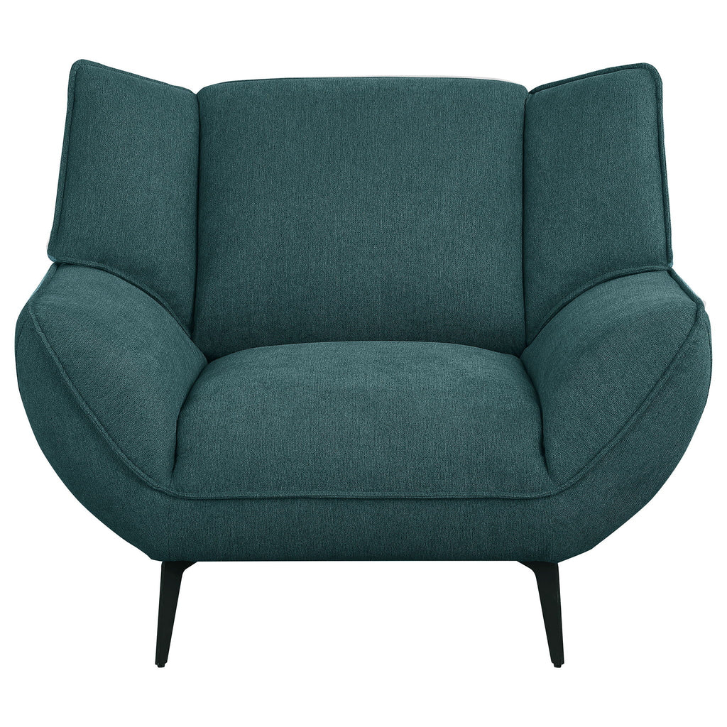 Grenada - Upholstered Flared Arm Accent Chair - Teal Blue