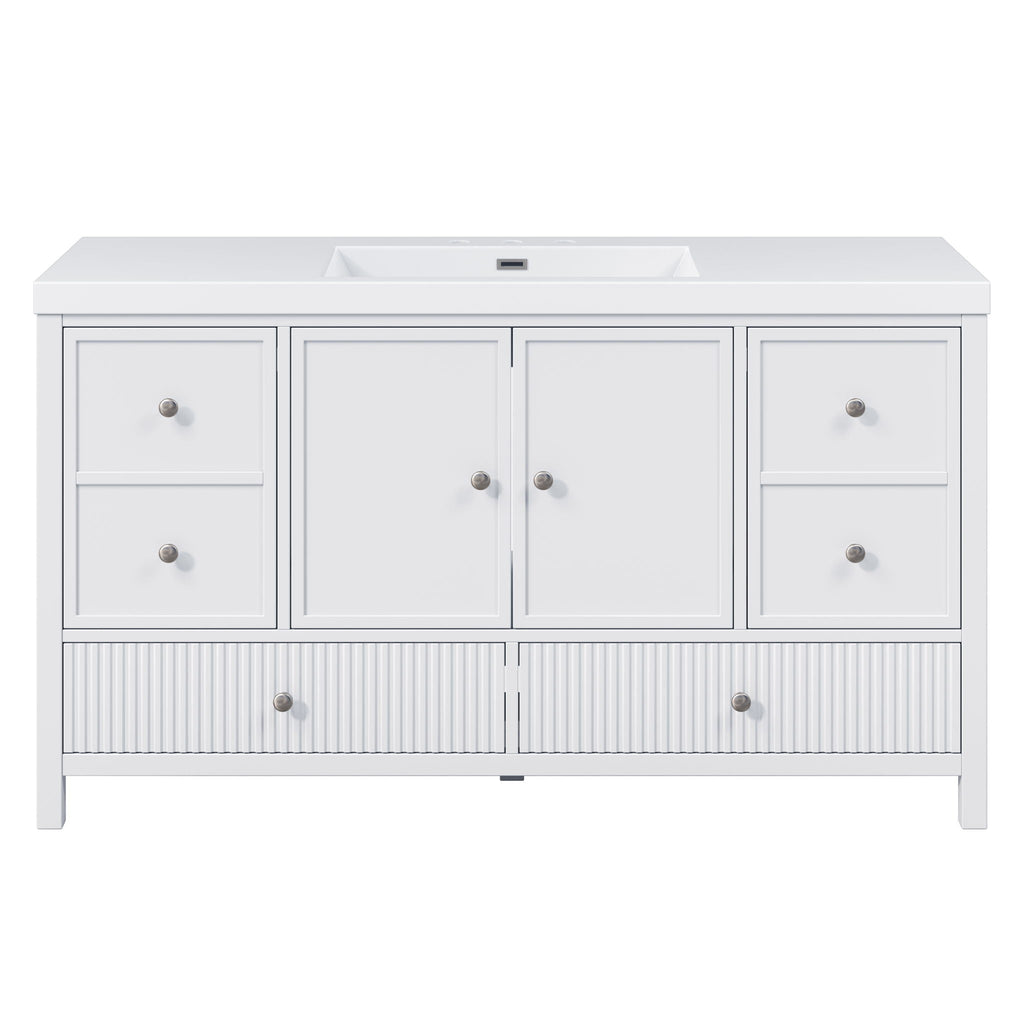 Bathroom Vanity With Separate Sink, Soft Close Doors And 4 Drawers