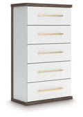 Kendanport - Five Drawer Chest - Brown / White