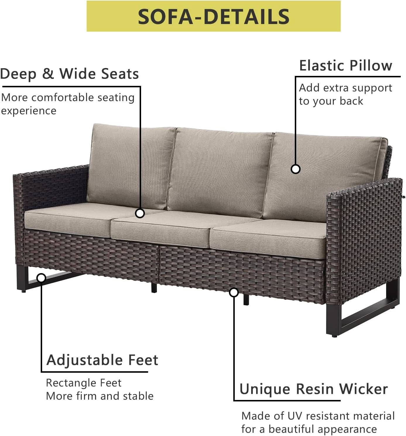 9 Piece Outdoor Patio Furniture Set with Swivel Rockers