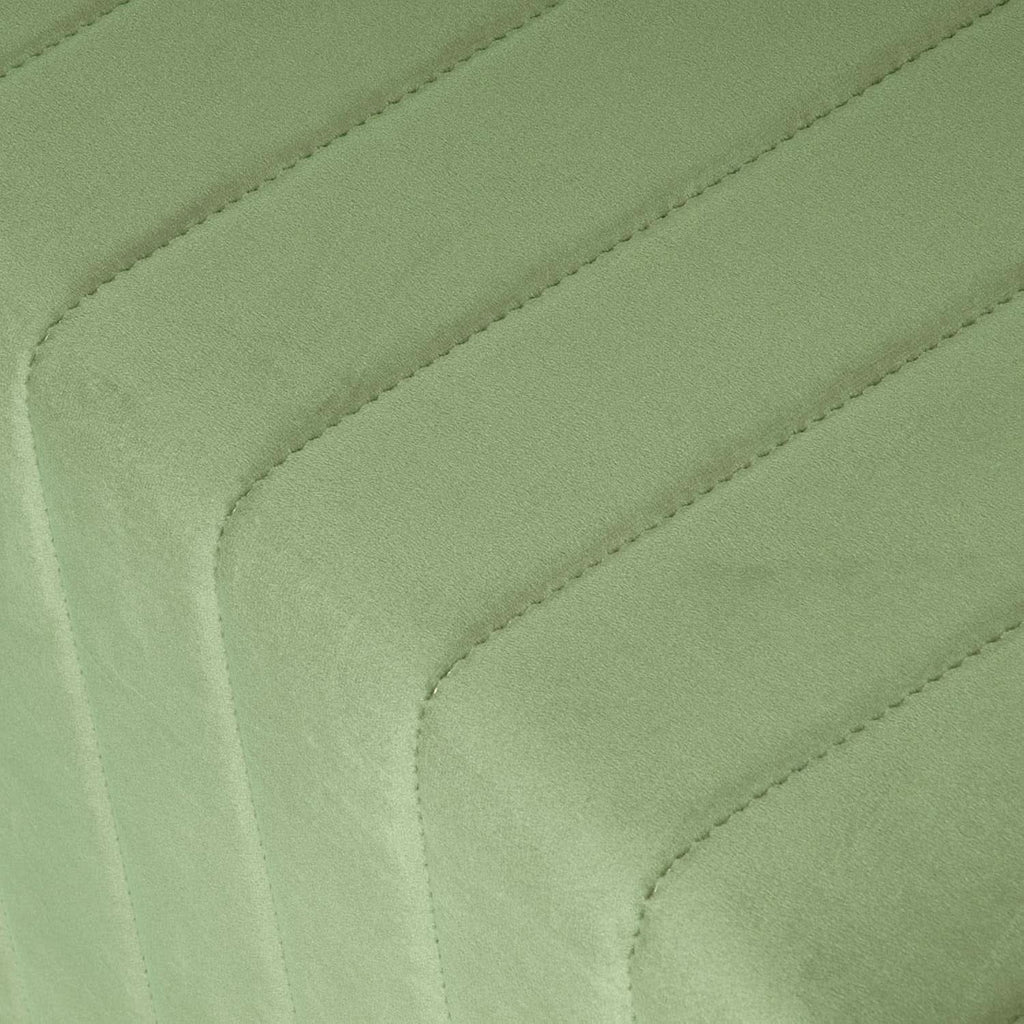 Elegant Green Velvet Tufted Channel Ottoman Footstool