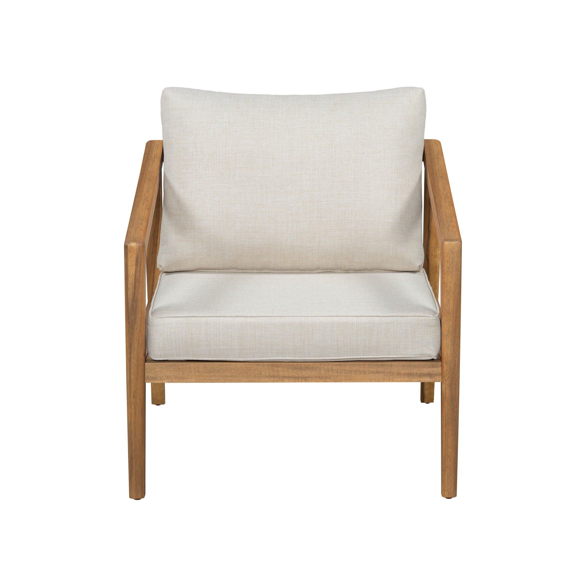 Westin - Outdoor Acacia Wood 4 Pieces Chat Set - Teak / Beige