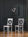 24" Tall Bar Stools (Set of 2) - Brown / White