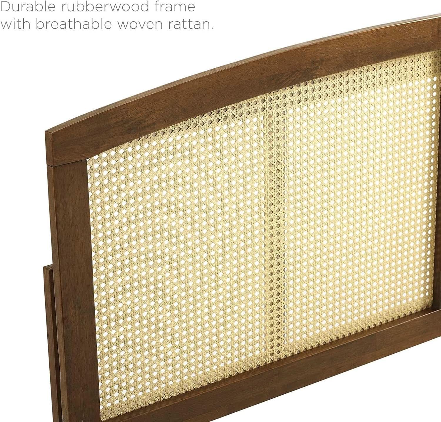 Cane Woven Rattan King Headboard With Organic Design