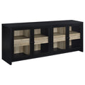 Denison 79-inch 4-door TV Stand Media Console Black